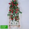 Decoraciones de flores artificiales, alto valor estético, varias especificaciones, rosa y plantas colgantes para decoración de interior, balcón, celebración y festividades