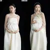 Tema Estúdio Fotográfico Novo Retrô Novo Estilo Chinês Vestido Amassado com uma Vibe Descolada para Sessão de Fotos da Barriga de Grávidas