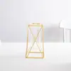 Vaso de Ferro Geométrico Criativo Dourado Vidro Hidropônico Decoração Floral Ornamento de Mesa Ins Arranjo de Flores Estilo Ins