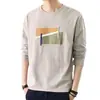 Camisetas de Manga Larga para Hombre, Tops de Primavera y Otoño, Camisetas Base, Sudaderas, Ropa de Talla Grande Moderna y Holgada para Hombre