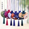 Festival do Barco-Dragão estilo antigo portátil pingente de bolsa para pendurar no pescoço com cabelo de feto acessórios Hanfu sachê de brocado bordado sachê bolsa vazia