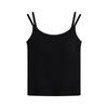 Camisola con Sujetador Acolchado Oudu Primavera Verano Capa Interior Deportiva Camisola de Algodón Modal Camiseta sin Mangas con Espalda Bonita