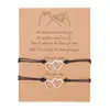 2 piezas/set Pulsera de Amistad para Pareja con Dijes Corazón de Amor Margarita Piedra Volcánica Pulseras Brazalete Para Mujeres Hombres Joyería de Deseos de Suerte