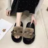 Nuevas Zapatillas de Casa Gruesas Antideslizantes para Interior y Exterior, Aumentadoras de Altura, Felpa, Chanclas Peludas de Otoño Invierno para Mujer