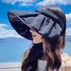 Sombrero de Copa Hueco Nuevo Estilo de Verano para Mujer Estilo Coreano Casual con Lazo Sombrero de Pescador Versátil para Exteriores y Playa Sombrero de Sombrilla y Protección Solar