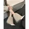 Nuevos estilos de otoño e invierno: botas de moda de punta fina, con tacón de aguja, de tacón alto y de tacón bajo, botas versátiles de estilo coreano con forro de felpa para abrigar, y botas de nieve