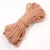 Corda de Poliéster-Algodão Monocromática 4mm Corda Trançada Artesanato DIY para Joias Pingente de Corda de Algodão Artesanato de Tecelagem Chaveiro 48 Cores