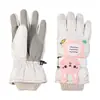 Nuevos Guantes para Niñas Forrados de Felpa Engrosados Calientes de Invierno A prueba de Viento Impermeables Dibujos Animados para Esquiar Lindos Guantes para Niñas y Niños
