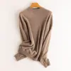 Suéter de Cachemir para Mujer Cuello Semi Alto Capa Interior Sin Costuras Manga Larga Capa Base Mujer Otoño Invierno Nuevo Estilo Suéter de Punto Azul Klein