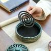 Plato de incienso de cerámica cloisonné multiusos de verano, plato de incienso para mosquitos, repelente de mosquitos, inciensario interior, quemador de incienso grande, quemador de incienso de gran diámetro