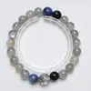 Ojos del Fénix Contigo Pulsera Hecha a Mano de Piedra Lunar Gris Natural para Mujer, Estilo Nuevo Versátil, Realza la Piel Clara, Mayoreo