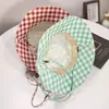 Chapéu de Sol, Chapéu de Sol, Chapéu de Pescador, Xadrez Proteção UV, Chapéu de Sol de Verão Xadrez Verde e Azul Dupla Face com Aba Ajustável