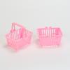 Juguete de juego para niños accesorios para casa de muñecas supermercado canasta de compras mini de doble asa canasta pequeña de plato de simulación