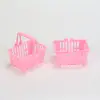 Juguete de casa de muñecas accesorios casa de muñecas supermercado mini cesta de compras de doble asa cesta pequeña de platos de simulación