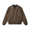 Jaqueta Rumeng Estilo Japonês Simples Tendência Marca Xadrez Lapela Bloco de Cores Outono Solta Streetwear para Exterior Respirável Jaqueta para Trabalho