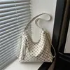 Nova bolsa de ombro casual rosa da moda com bolinhas, mochila simples estilosa para o dia a dia