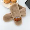 Cachecol de Pelúcia Desenho Animado Fofo Infantil Outono e Inverno Quente Cachecol Cruzado no Pescoço para Meninos e Meninas Protetor de Pescoço Espessado à Prova de Frio