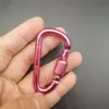 Hebilla de alpinismo con llavero de aleación de aluminio de 6 cm para exteriores con cierre y hebilla de mochila de suspensión rápida, hebilla colgante tipo D con cierre.