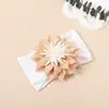Novos Acessórios de Cabelo Europeus e Americanos para Crianças Faixa de Cabelo com Flor de Jacquard de Nylon para Bebê Faixa de Cabeça com Contraste de Girassol para Fontanela de Bebê
