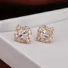 Brincos de flor de gema de ponto cruz moda exagerada joia de agulha de prata S925 temperamento feminino brincos de metal de nicho