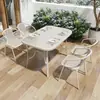 Muebles de Patio para Exteriores Villa Nórdica Terraza Jardín Ocio Impermeable Resistente al Sol Mesa y Silla Sencillas para Exteriores Juego de Mesa y Sillas de Té
