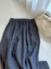 Pantalones de Lino Grises-Verdosos de Moda Estilo Casual 2026 para Mujer, Nuevos Pantalones de Pierna Ancha Rectos Sueltos Adelgazantes de Cintura Alta