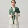Xale lenço triangular de cashmere para mulheres, cachecol quente de tricô de lã, novo manto de outono e inverno, versátil