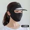 Máscara de Proteção Solar Nova de Verão para Mulheres com Aba para Brincadeiras ao Ar Livre, Cobertura Facial Anti-UV, Máscara Protetora Solar Fina de Seda de Gelo
