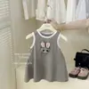 Vestido Regata de Verão para Meninas Estilo 2026, Vestido Infantil Cartoon Fofo, Vestido Casual Tendência para Meninas