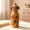 Nueva taza termo infantil de animal lindo, taza con pajita de dibujos animados de acero inoxidable 316, taza de agua de alta estética para regalo de estudiante