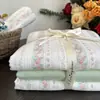 Juego de Cuatro Piezas de Gasa Grado A Materno e Infantil, Sábana Bajera y Funda Nórdica de Gasa de Doble Capa de Algodón Puro, Juego de Tres/Cuatro Piezas para Cama Individual/Doble