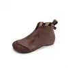 Nuevas botas cortas vintage hechas a mano para mujer de otoño e invierno, hechas de piel de vaca de capa superior, diseño adelgazante con corte en V, cremallera lateral, cómodas y casuales, botas de cuero genuino para mujer