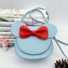 Bolso cruzado impermeable de moda para niños con correa de hombro de lazo lindo, mini monedero de princesita, artículo de moda popular