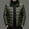 Yingao chaqueta de algodón tipo pan nuevo de invierno para hombre cuello alto cálida con cremallera casual engrosada juvenil abrigo de algodón engrosado moderno