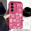 Funda para Teléfono Móvil Adecuada para Samsung S25Edge Lazo Rosa S24Fe Color Café Frío Elegante A56 Funda Escalera Tianyan