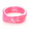 Pulseira de resina com degradê marrom europeia e americana transfronteiriça para mulheres, bracelete curvo, anel de amizade, joias de alta qualidade da moda atacado