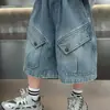 Shorts jeans para meninos, estilo fino de verão, novo modelo 2026, roupa de verão infantil estilosa e da moda, shorts para meninos na altura do joelho