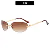 Nuevas gafas de sol retro europeas y americanas sin montura de metal y2k estilo chica caliente Milenio gafas de sol estilo cóncavo ins