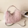 Bolso de cubo de felpa transfronterizo estilo ins de gran capacidad, bolso de hombro y bandolera para mujer, nuevo bolso versátil de moda 2025