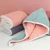 Gorro de secado de pelo de doble capa con pelo de oso transfronterizo, gorro de secado de pelo de forro polar de coral, toalla para la cabeza absorbente y de secado rápido, gorro de ducha unisex para el hogar