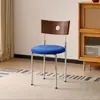 Silla de Comedor Usada para Uso Doméstico, Silla con Respaldo de Madera Maciza, Silla Retro Famosa en Internet, Silla para Mesa de Comedor de Apartamento Pequeño, Silla de Diseño de Acero Inoxidable