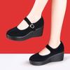 Zapatos Nuevos para Mujer, Zapatos Casuales de Tela para Verano y Otoño, Zapatos para Aumentar la Altura, Zapatos de Trabajo para Hotel, Zapatos de Mamá, Zapatos para Baile Cuadrado para Mujer