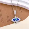 Collar Transfronterizo Europeo y Americano Ojo del Diablo Chapado en Cobre Oro de 18K Accesorios para Collar Cadena de Clavícula de Acero de Titanio No Desvanecible para Mujer Nicho