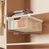 Nova caixa de armazenamento de meias, organizador de roupas íntimas, caixa de armazenamento tipo gaveta deslizante, solução de armazenamento para guarda-roupa estilo gaveta suspensa