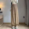 [9 Colores] Pantalones deportivos para mujer con cintura elástica y cordón, color liso, pierna recta, estilo banana, pantalones casuales, pantalones de pierna ancha, adecuados para primavera y otoño