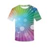 Camiseta de manga corta con cuello redondo y estampado digital colorido de verano de comercio exterior de Amazon para parejas con impresión T3D de una generación de cabello
