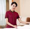 Novo Estilo de Limpeza de Roupas de Manga Curta Quarto de Hóspedes de Hotel Feminino Tia Limpeza de Roupas de Trabalho Limpeza de Uniforme de Trabalho Personalização