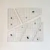 Régua de Patchwork para Costura DIY de Acrílico com Formato Vazado, Gabarito de Costura, Régua de Patchwork para Quilting, Ferramenta de Borda para Patchwork, Conjunto de 6 Peças