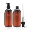 Frasco de Skincare Marrom 300ml em Formato de Pétala Frasco com Bomba Pet Frasco de Shampoo e Loção Corporal de Alta Qualidade Atacado