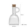 Frasco de Óleo de Vidro Borossilicato Resistente ao Calor de Grande Capacidade em Formato de Pera com Estrutura de Madeira Portátil, Garrafa de Condimento Líquido, Frasco de Molho, Vinagre e Óleo